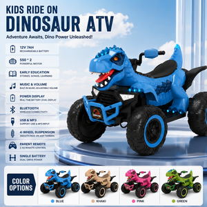 <span class=keywords><strong>Quad</strong></span> électrique 12V <span class=keywords><strong>pour</strong></span> <span class=keywords><strong>enfants</strong></span>, voiture à pédales dinosaure, 2 moteurs, télécommande, musique Bluetooth, lumières LED, jouet <span class=keywords><strong>pour</strong></span> <span class=keywords><strong>enfants</strong></span> - Product Image 2