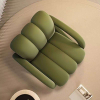Fauteuil de détente géométrique moderne pour salon, canapé droit simple ou double en tissu, chaise de repos pour petit appartement ou chambre à coucher