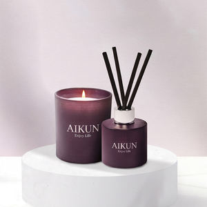AIKUN Custom Eco Friendly Relaxing 120 Days Long Lasting Soy Wax <b>Reed</b> <b>Diffuser</b> Candle Gift Set for Bathroom Bedroom Office Home - Product Image 2
