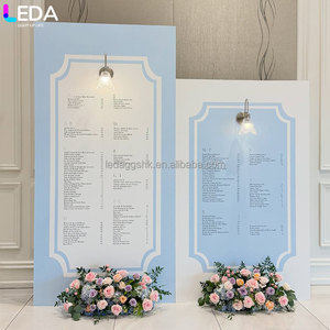 LEDA Panneau de plan de table carré en acrylique bleu, moderne et épuré, pour réception d'événements de mariage - Product Image 4