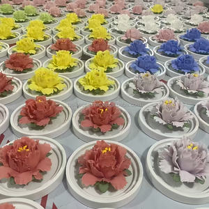 Diffuseur de fleurs en céramique fait à la main ornements d'<span class=keywords><strong>encens</strong></span> diffuseur d'arôme de pivoine en céramique pour cadeau de mariage - Product Image 6