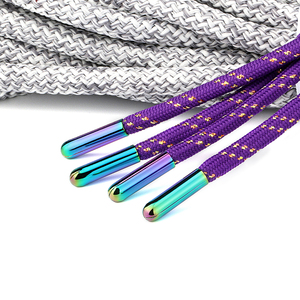 Cordon <span class=keywords><strong>de</strong></span> dentelle en métal argenté brillant pour chaussures, accessoires faits en usine, cordon <span class=keywords><strong>de</strong></span> tête en métal, 4mm - Product Image 3