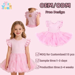 Vestido de Tul de Bailarina Rosa para Niñ<span class=keywords><strong>a</strong></span> Pequeñ<span class=keywords><strong>a</strong></span>, Vestido de Princesa con Mangas con Volantes para Fiesta de Cumpleaños, Vestido de Verano para la Noche, Ropa para Niñas de 2 <span class=keywords><strong>a</strong></span> 12 <span class=keywords><strong>A</strong></span>ños - Product Image 1