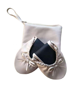 Scarpe arrotolabili con cravatta per festa nuziale scarpe regalo pieghevole ballerina - Product Image 3
