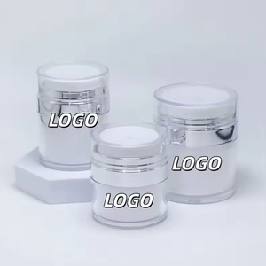 Pot à pompe sans air en acrylique de 15g-50g, rechargeable, vide, pour crème cosmétique, idéal pour les soins de la peau et les voyages (vente en gros) - Product Image 5