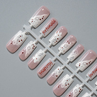 Nouvelles capsules d'ongles préfabriquées à presser, design artistique mi-couvrant, style doux, cool et mignon, haut de gamme, élégantes, effet blanchissant, 30 pièces en ABS