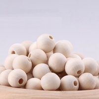 100 par sac perles en bois naturel non finies boules de bois prépercées rondes pour guirlande macramé bijoux décoration de ferme