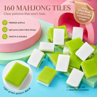 Cadeau de Noël : Mahjong américain rouge festif, tuiles en acrylique gravées sur mesure à 4 couches avec 160 cartes, jeu de luxe pour adultes