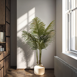 Palma artificiale in plastica eco-compatibile resistente altezza 120CM bella pianta decorativa interna - Product Image 3