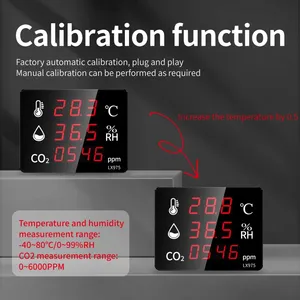 Détecteur de qualité de l'air numérique LED haute précision, moniteur de température et d'humidité, testeur de CO2 pour usage domestique/bureau/industriel - Product Image 5