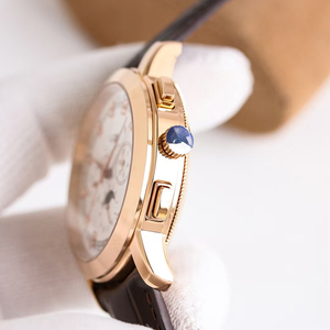 Reloj de Pulsera Mecánico de Lujo para Hombre, Cronógrafo de Oro Rosa con Fase Lunar, Esfera Blanca con Marcadores de Diamantes, Gran Venta 2026 - Product Image 4