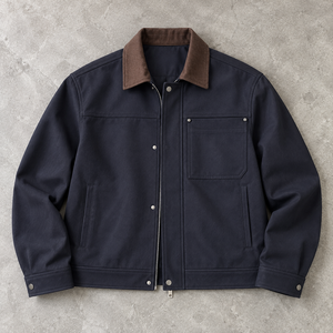 Veste en toile personnalisée de haute qualité, toile d'hiver 400 g/m² avec <span class=keywords><strong>col</strong></span> et fermeture éclair, veste de travail pour homme - Product Image 4