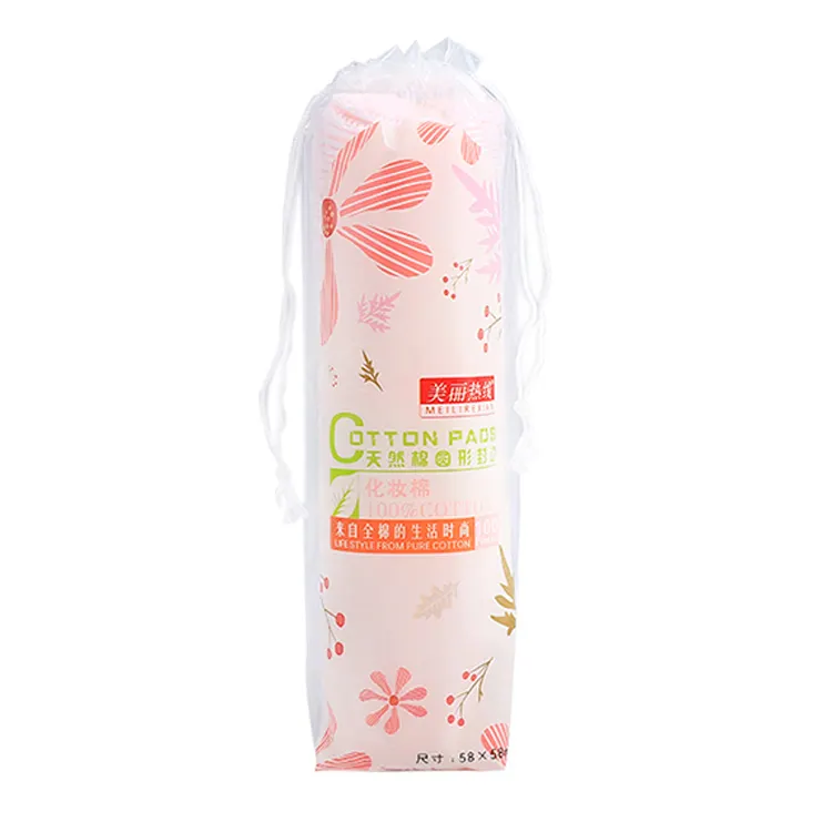 Tampons ronds en coton démaquillant en laine Spunlace uni pur coton rose non pelucheux Lot de 80 tampons en coton fondu à la cire pour le visage 0.3 ~ 0.5g