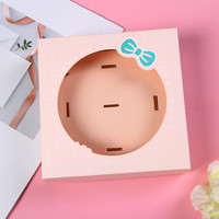 Petite boîte cadeau carrée rose avec couvercle transparent Emballage exquis pour cadeaux