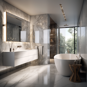 Mobile <span class=keywords><strong>Bagno</strong></span> Moderno di Alta Gamma Impermeabile con Lavabo e Specchio Illuminato per Appartamento - Product Image 2