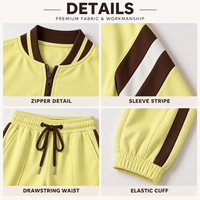 Ensemble de survêtement sport streetwear personnalisé pour femme, veste courte à col montant et fermeture éclair intégrale à manches longues, pantalon de jogging color block, deux pièces