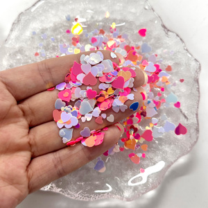 Tùy Chỉnh Hỗn Hợp Màu Sắc Đa Kích Thước Hình Trái Tim Sequins Nhà Máy Bán Buôn PVC Chịu Nhiệt Mài Mòn Kháng Cho Trang Trí - Product Image 6