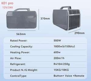 Climatisation <span class=keywords><strong>mobile</strong></span> 12v à haute capacité de refroidissement pour les ménages, petite climatisation portable, alimentée par courant continu pur - Product Image 3