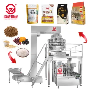 Custom 1Kg 2Kg Koffie Boon Cornflakes Hondenvoer Pinda Gedroogd Fruit Rijst Stand Up Rits Zakje Snack Granule Verpakkingsmachine