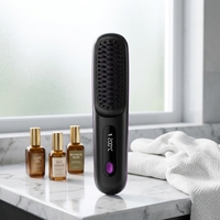 Lisseur de barbe sans fil rechargeable par USB, ions négatifs, chauffage rapide, brosse chauffante sans fil pour hommes, coiffage portable
