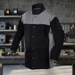 Veste de soudage résistante à la chaleur JNA GROUP noire et grise, manches longues, 300C-500C, niveau B, avec pack respirateur, coutures soudées, coupe régulière - Product Image 5