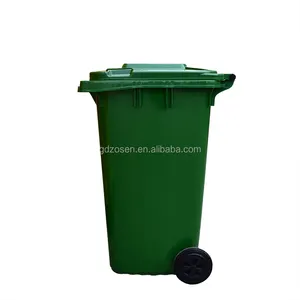 Contenedor de basura grande de plástico para reciclaje y residuos móviles de 120l