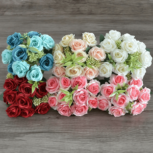 بيع بالجملة زهور الزفاف الحريرية الوردة التي تعمل باللمس الحقيقي وردة اصطناعية للزفاف ديكور غرفة المعيشة للممر - Product Image 1