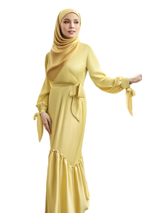 SIPO Abaya ชุดเดรสกระโปรงบานยาวของผู้หญิง,ชุดเดรสกระโปรงผ้าไหมทรงนางเงือกสไตล์ยาวสีล้วนอาบายาแบบเรียบง่ายสำหรับผู้หญิง - Product Image 5