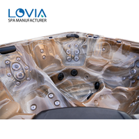 Bain à remous de luxe de qualité supérieure pour l'extérieur, spa de massage Balboa Lovia, jacuzzi extérieur pour 6 personnes avec un fauteuil inclinable, jacuzzi hydromassant