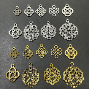 Conector de Joyería para Collar DIY, Estilo Étnico Chino, Nudo Chino, Plata <span class=keywords><strong>Antigua</strong></span> y Oro - Product Image 2