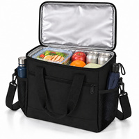 Sac isotherme en gros, en polyester souple avec fermeture éclair et poche avant, réutilisable pour le travail quotidien, les voyages et les pique-niques