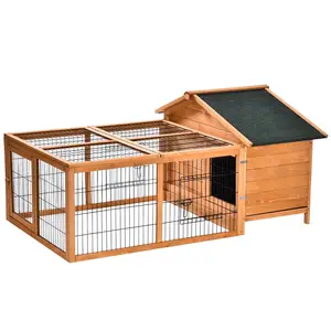 Factory Wholesale Customize Outdoor Garden Wood Pet Hutches House Large Wooden Rabbit Hutch Cage