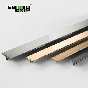 Mobilya paslanmaz çelik duvar T şekli için fırçalanmış Metal T profil paslanmaz çelik dekoratif şerit