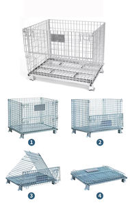 Jaula de almacenamiento, marco de malla plegable, carrito de logística de alta resistencia, cesta de clasificación exprés, jaula de rotación de almacén, jaula de almacenamiento móvil - Product Image 2