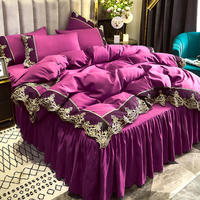 Ensemble de literie en polyester confortable en gros taie d'oreiller housse de couette drap plat drap-housse