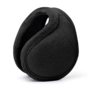 Plush Earmuffs Style 281 Black Foldable Fleece Lined Warm For Autumn Winter Riding Adult Use - Product Image 1