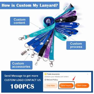 Personalized High Quality Low Price <b>Lanyard</b> Keychain Pink <b>Polyester</b> Custom Nylon Neck Strap - Product Image 3