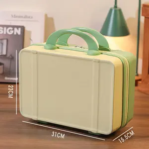 कैंडी रंग का सूटकेस 14" हाथ उपहार बॉक्स के साथ छोटा हल्का, ट्रैवल केस कॉस्मेटिक्स स्टोरेज बैग मिनी सूटकेस