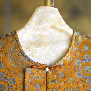 Gilet en soie brodée Jinbao Xianghua à col rond et simple boutonnage, nouvelle mode chinoise, veste décontractée de printemps 5138 - Product Image 2