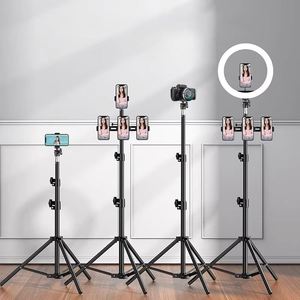 Trípode Metálico para Transmisiones en Vivo, Soporte para Teléfono, Anclaje para Cámara, Marco con Luz para Selfies, para Grabación en Estudio en Línea - Product Image 1