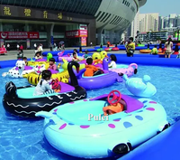 Prêt pour la livraison parc aquatique gonflable beaux enfants bateau de butoir Animal canard bateau de butoir d'eau électrique pour la piscine