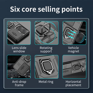 Funda de Teléfono de Lujo a Prueba de Golpes Personalizada de Diseñador al por Mayor para Redmi Turbo 4 <span class=keywords><strong>Pro</strong></span> con Anillo de Metal Multifuncional de 360 Grados <span class=keywords><strong>y</strong></span> Cubierta de Lente - Product Image 3