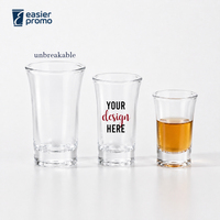 Verre à shot incassable en plastique PC rigide de 1 oz avec logo personnalisé pour les fêtes et les événements