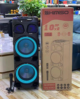 KIMISO Enceinte portable à double haut-parleur, haute puissance 80W, pour karaoké extérieur, avec double haut-parleur de 10 pouces en plastique, modèle QS-1010
