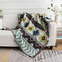 Couverture tissée personnalisable en coton et polyester à rayures géométriques, écologique, toutes saisons, style bohème, pour la plage, prix de gros abordable