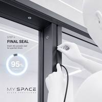 Cloison de bureau panoramique moderne en verre trempé double insonorisée avec porte pour intérieurs commerciaux, cadre en aluminium