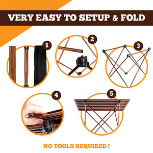 Mesa Plegable Compacta y Ligera para Barbacoa al Aire Libre, con Superficie de Aluminio y Bisagras Resistentes, Mesa Portátil para Camping y Picnic - Product Image 5