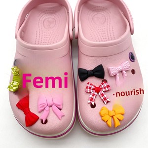 Boucle de décoration de lacets en caoutchouc souple, série nœuds mignons, tendance mode personnalisée, DIY Garden F062 Unisexe - Product Image 1