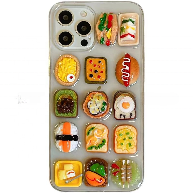 3D Sushi Resin Phone Cases for Iphone 15 Pro Max 14 13 12 11 Shockproof Fashion Protective Case