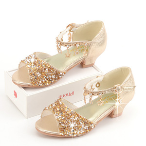 Nuovi sandali estivi da <span class=keywords><strong>bambina</strong></span> alla moda con paillettes scarpe da prestazione per bambini <span class=keywords><strong>tacchi</strong></span> alti da <span class=keywords><strong>bambina</strong></span> 26-38 - Product Image 3